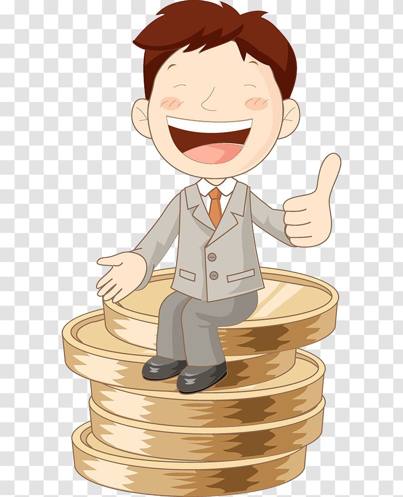 Ub098ub294 Ube0cub79cub4dcub2e4 Money Illustration - Sitting - Men On Gold Coins Transparent PNG