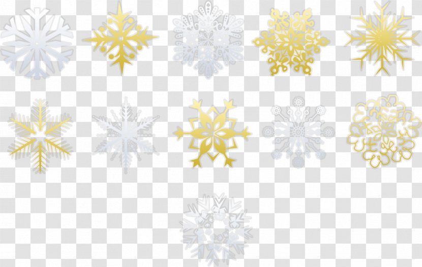 Yellow Petal Pattern - Point - Gold Snowflake Style Collection Transparent PNG