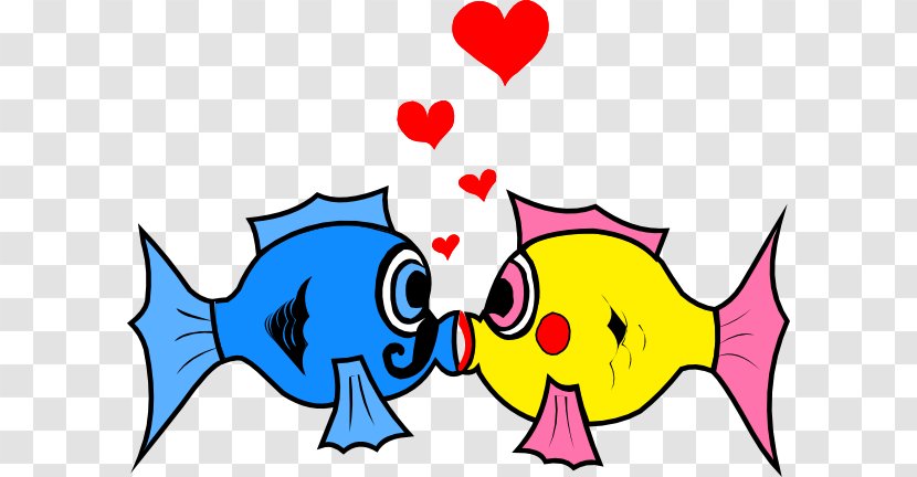 Fish Love Clip Art - Cartoon - Kiss Transparent PNG