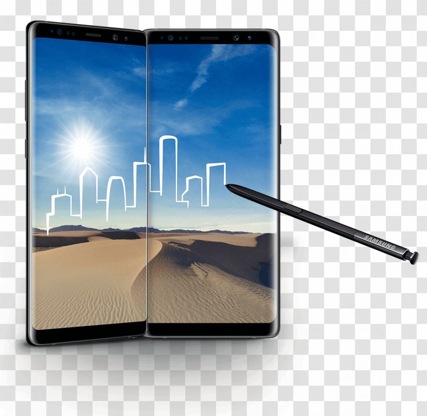 Samsung Galaxy Note 8 Display Device Electronic Visual Smartphone Transparent PNG