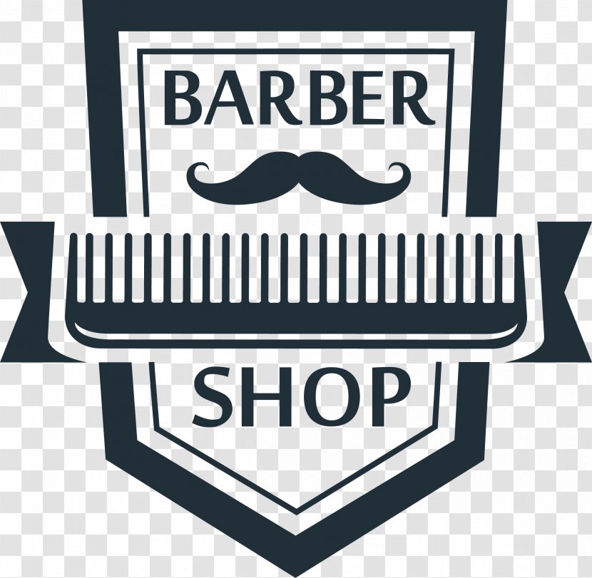 Comb Polka Barbershop Logo - Scissors - Decorative Beard And Barber Shop Transparent PNG