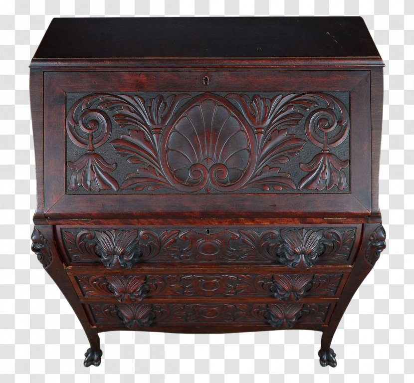 Bedside Tables Drawer Wood Carving Desk - Watercolor - Mahogany Transparent PNG