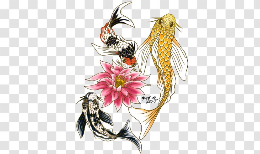 Butterfly Koi Tattoo Ink Fish - Mythical Creature Transparent PNG