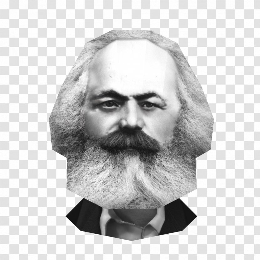 Karl Marx Beard Black & White - Chin - M Moustache JawKarl Stencil Transparent PNG