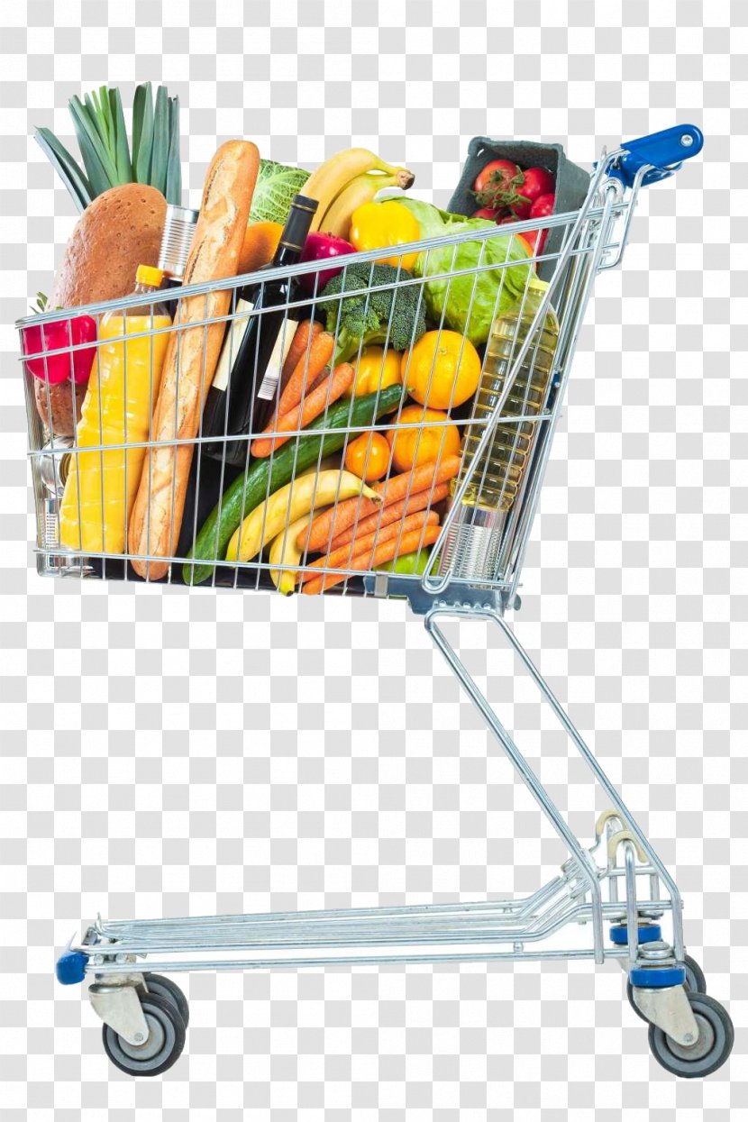 Shopping Cart Supermarket Grocery Store - Discount Shop - Full Of Stuff Transparent PNG