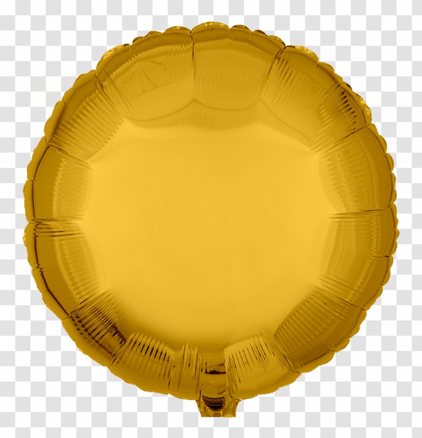 Metallic Color Toy Balloon Yellow - Gold Bg Transparent PNG