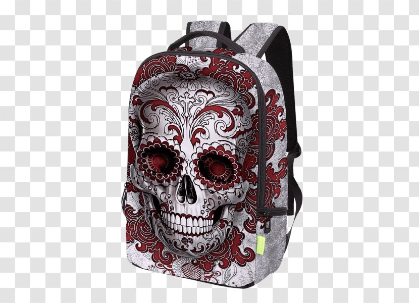 Bag Backpack Student Travel Zipper - Skull Wearing Sunglasses Transparent PNG