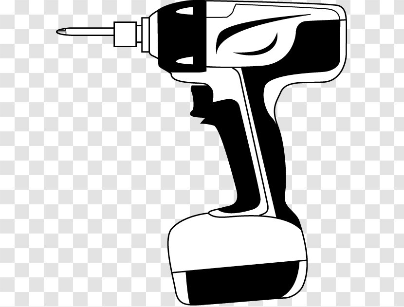 Hand Tool Screwdriver Impact Wrench Clip Art - Monochrome Transparent PNG