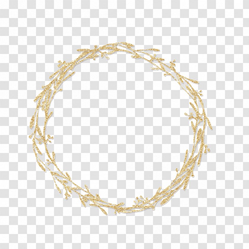Image Gold Oval Hoop Earrings Download - Necklace - Wreath Frame Transparent PNG