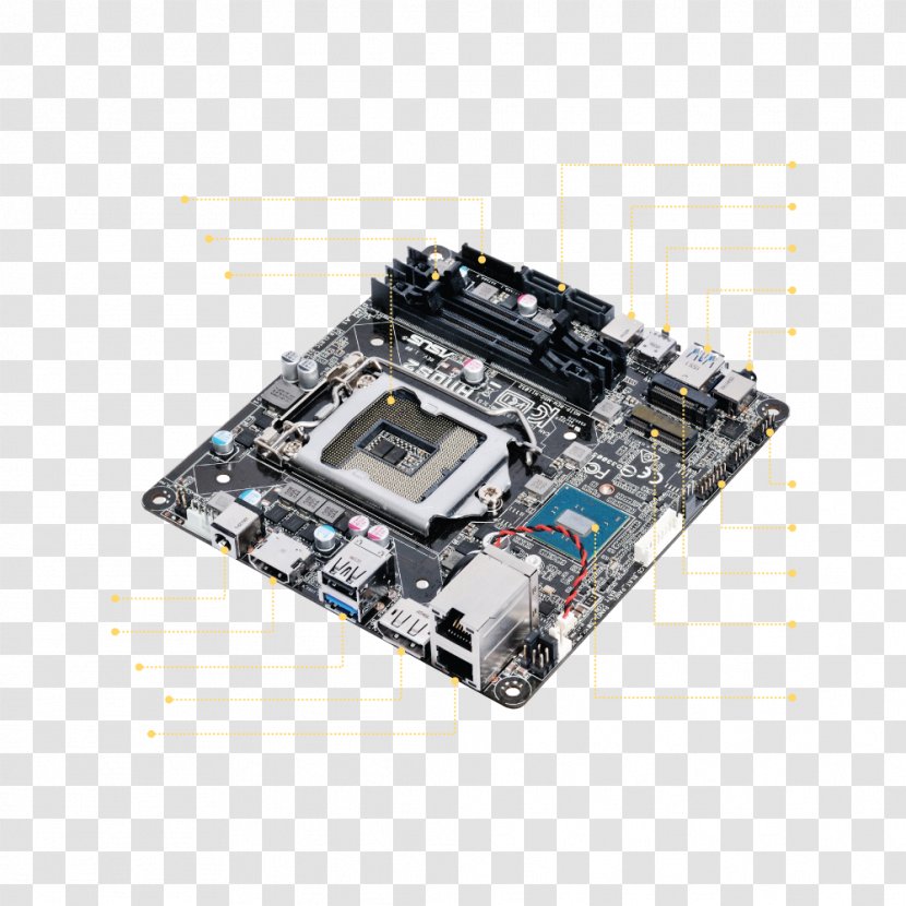 LGA 1151 Motherboard ASUS Land Grid Array Mini-STX - Computer Hardware - Ddr4 Sdram Transparent PNG