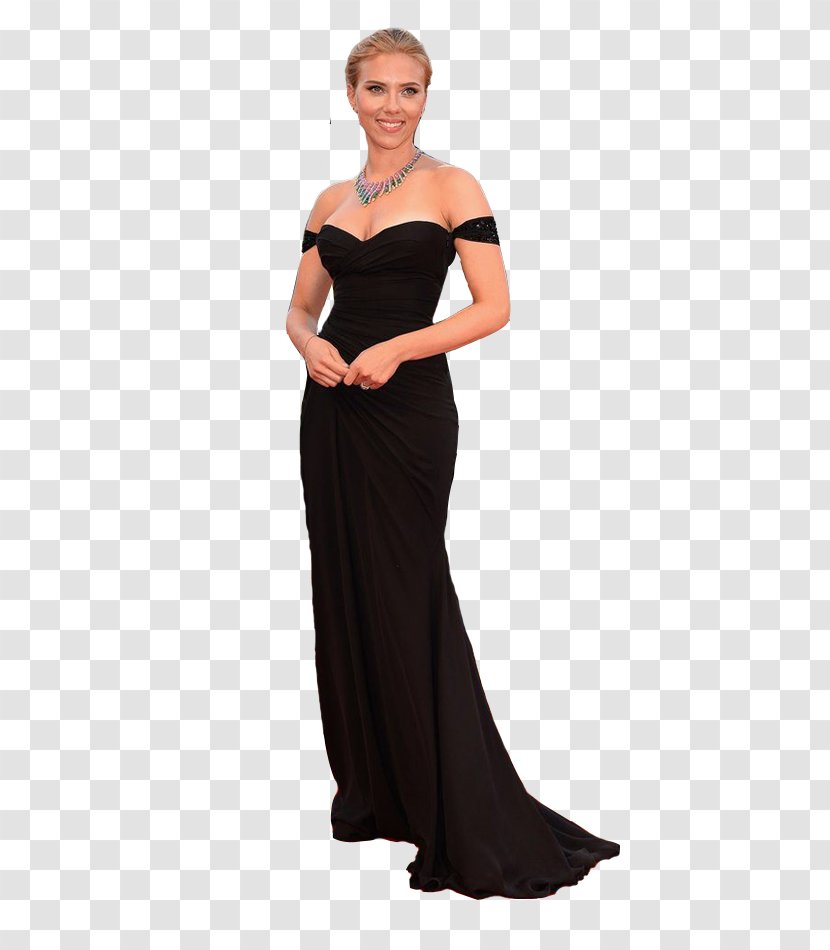 Little Black Dress Shoulder Satin Gown - Costume - Miss World Transparent PNG