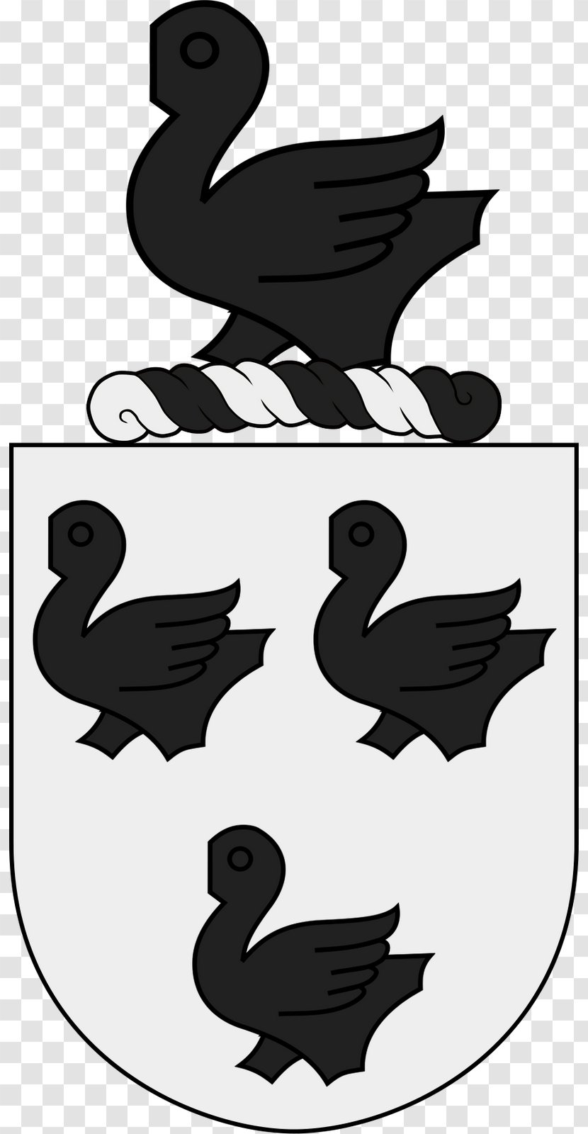 Duck Goose Silhouette Clip Art - Black Transparent PNG