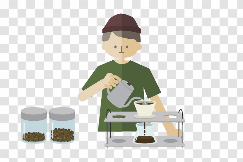 Brewed Coffee Cafe Infusion - A Person Who Brews With Flat Air Transparent PNG