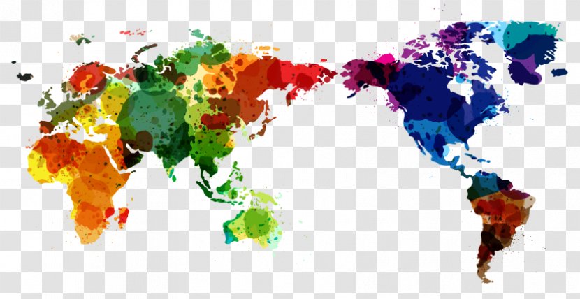 World Map Globe Watercolor Painting Transparent PNG
