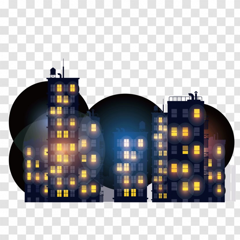 Vector Residential Area Night City Sky Transparent PNG