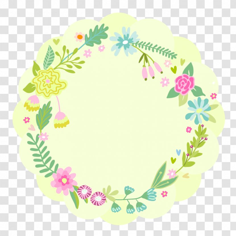 Green Label Wreath Clip Art - Background Transparent PNG