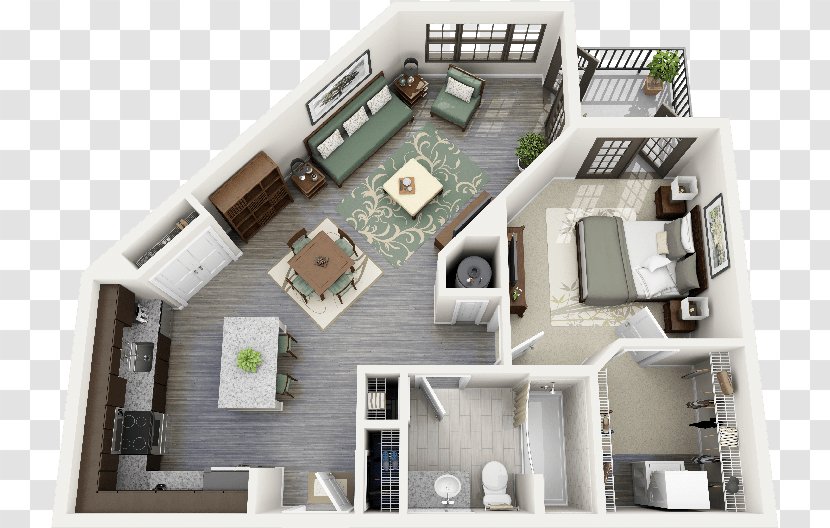 House Plan 3D Floor Bedroom - Elevation Transparent PNG