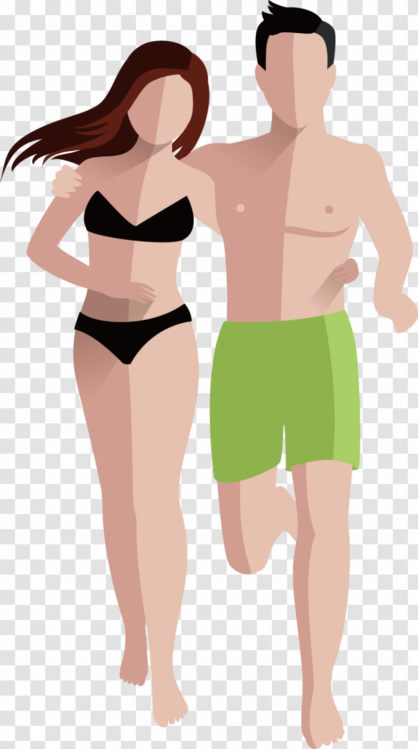 Download Cartoon - Swimming Men And Women Transparent PNG