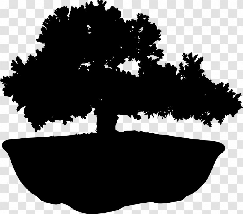 Silhouette Tree Bonsai Transparent PNG