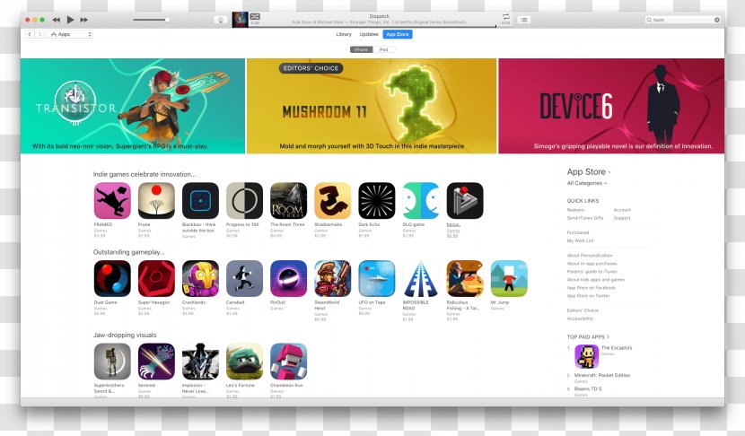 Web Page App Store Apple - Multimedia - Indie Week Transparent PNG