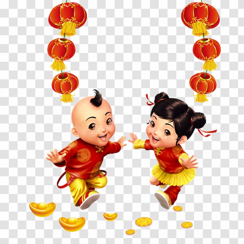 Chinese New Year Lunar Years Day Happiness - Firecrackers Doll Transparent PNG