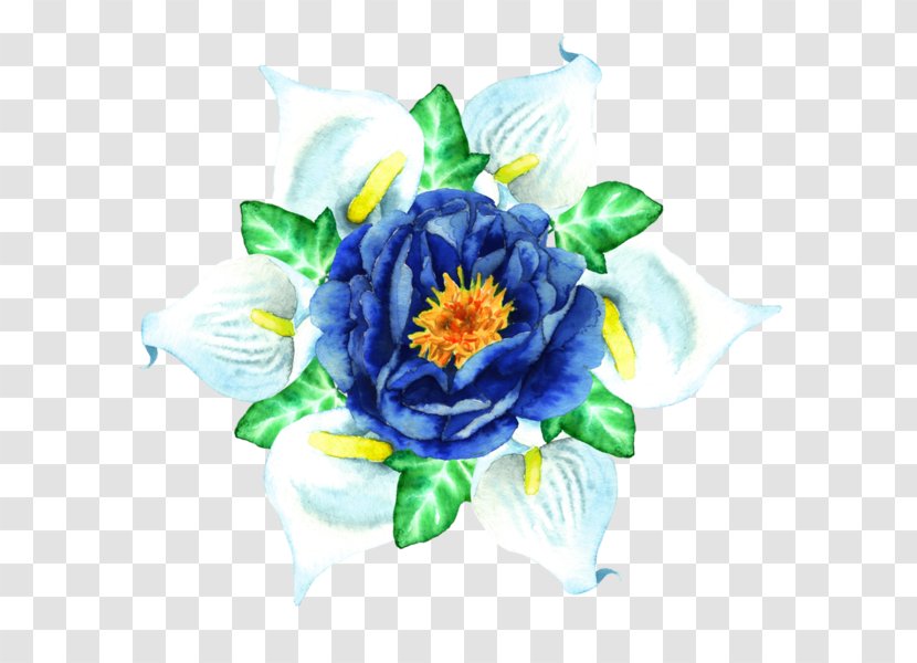 Blue Clip Art Flower Floral Design Graphics - Plant Transparent PNG