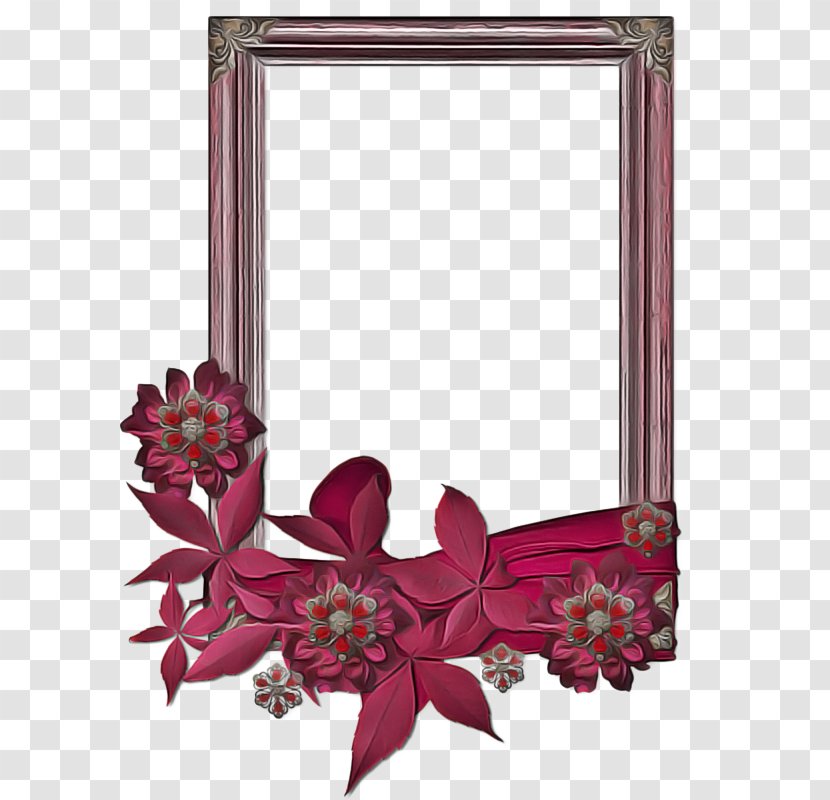 Pink Flower Frame - M - Mirror Transparent PNG