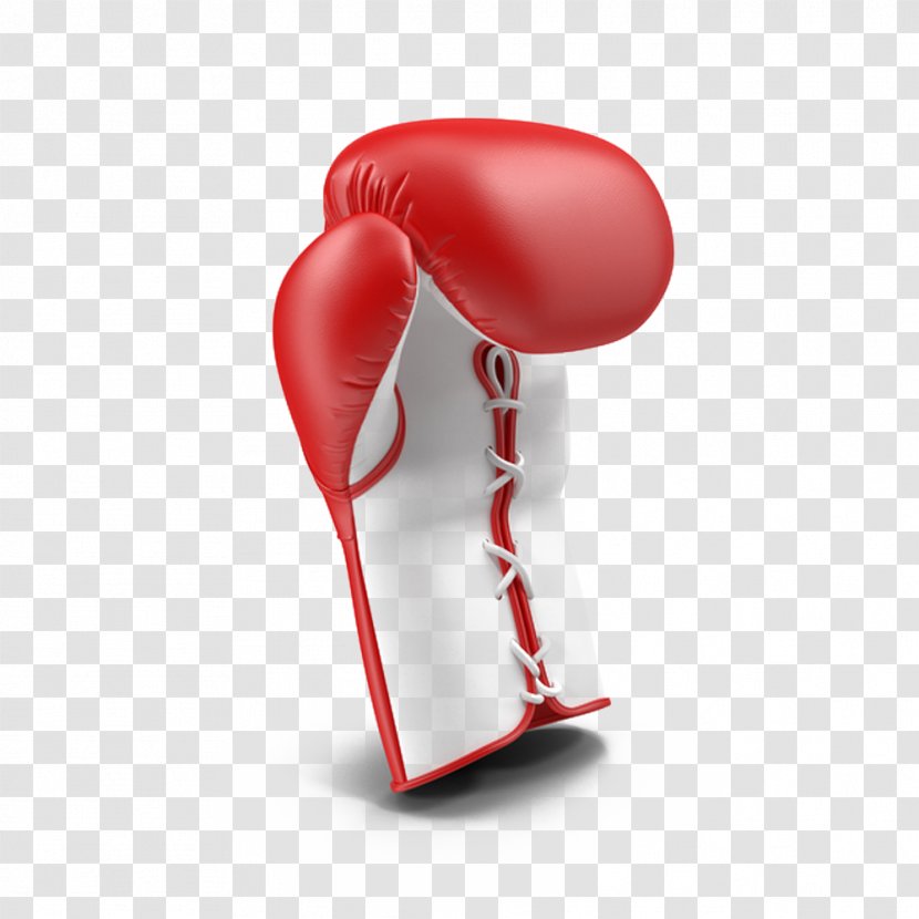 Boxing Glove Sparring - Silhouette - Single Red Gloves Transparent PNG
