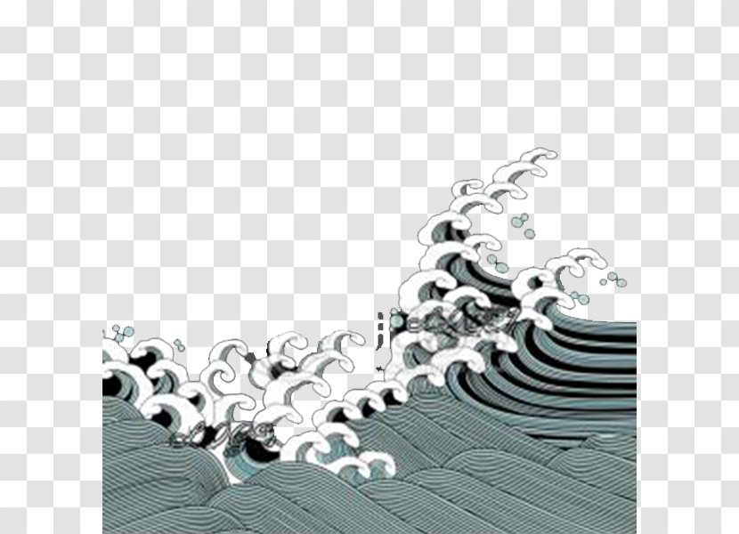 Wind Wave Clip Art - Japanese Retro Pattern Transparent PNG