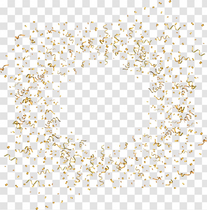 Euclidean Vector Confetti Download - Vecteur - Painted Floating Golden Ribbons And Transparent PNG