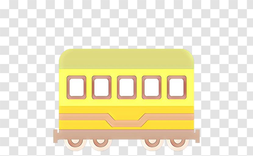 Cartoon School Bus - Yellow - Rectangle Rolling Transparent PNG