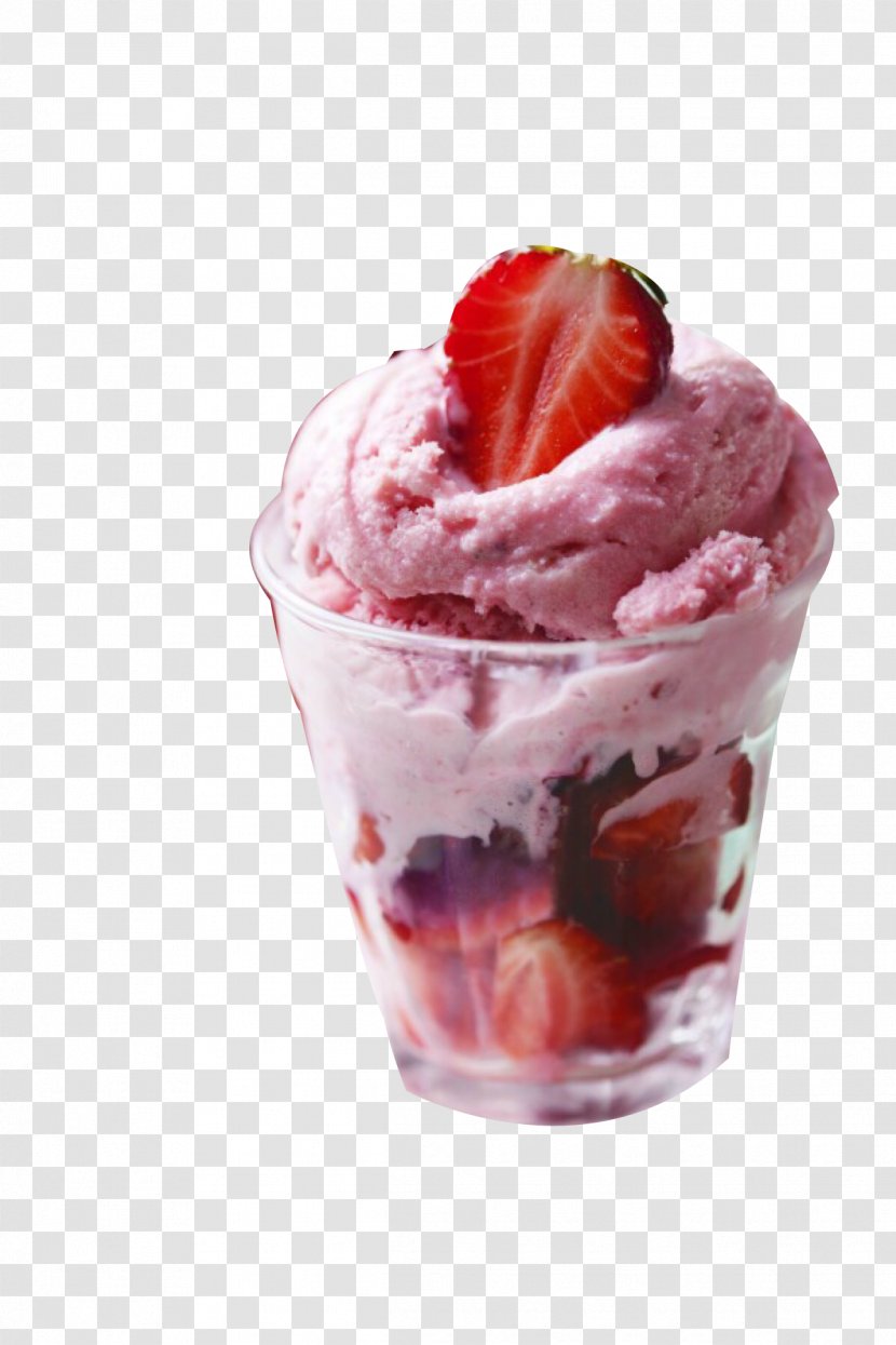 Strawberry Ice Cream Mousse Parfait - Trifle - Cup Jam Transparent PNG