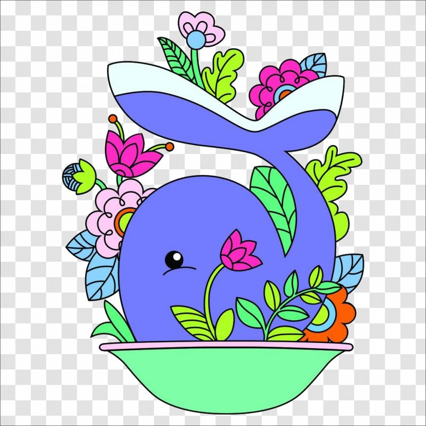 Royalty-free Stock Photography Illustration - Flower - Cartoon Dolphin Flowers Transparent PNG