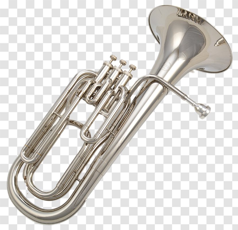 Saxhorn Tenor Horn Euphonium Mellophone Wind Instrument - Flower - Li Key Silver Transparent PNG