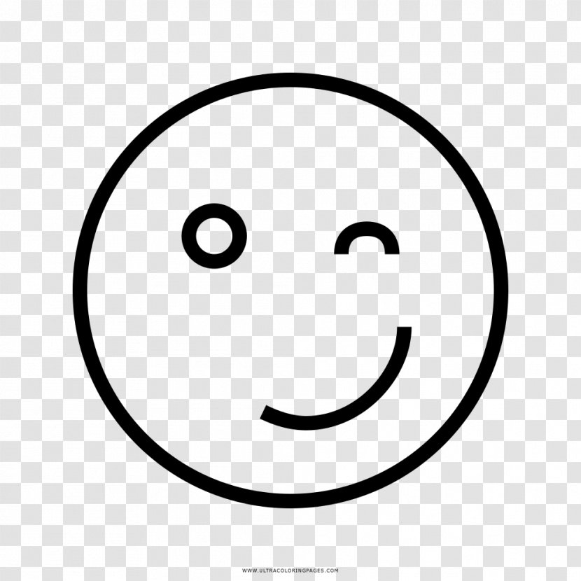 Smiley Line Art Drawing Wink Emoticon - Text Transparent PNG