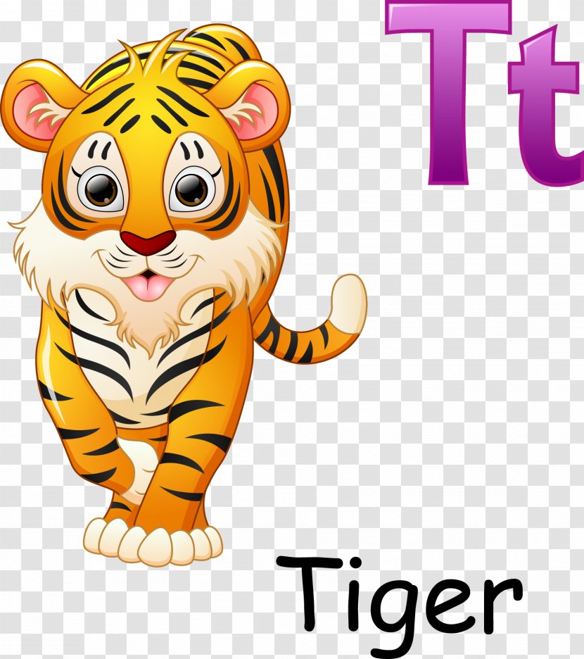 Tiger Cartoon Illustration - Cat Like Mammal Transparent PNG