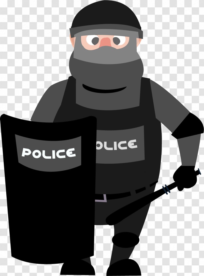 Cartoon Graphic Design Icon - Armed Policeman Transparent PNG