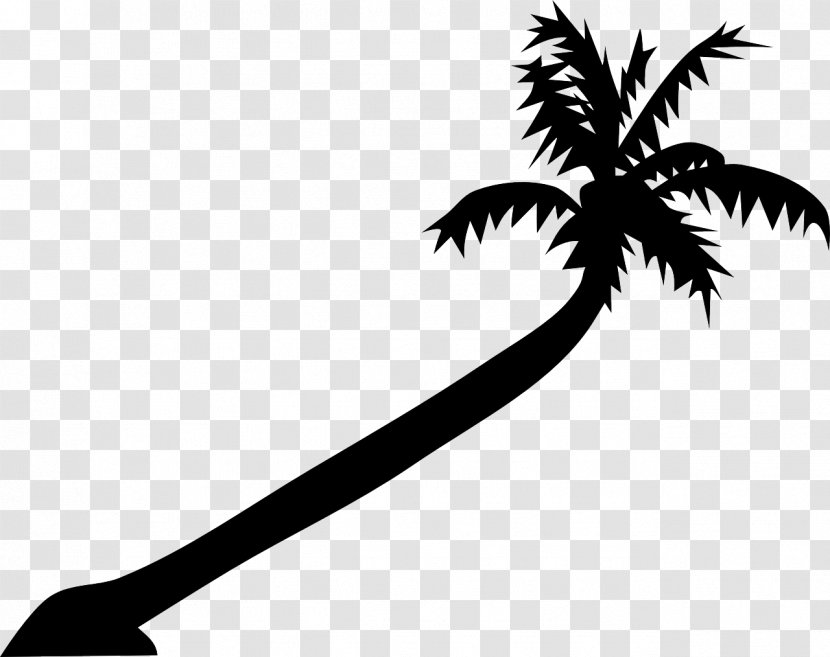 Arecaceae Coconut Leaf Clip Art - Black And White Transparent PNG