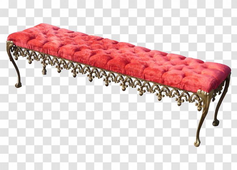 Bench Furniture Couch Table Velvet - Upholstery - Red Transparent PNG