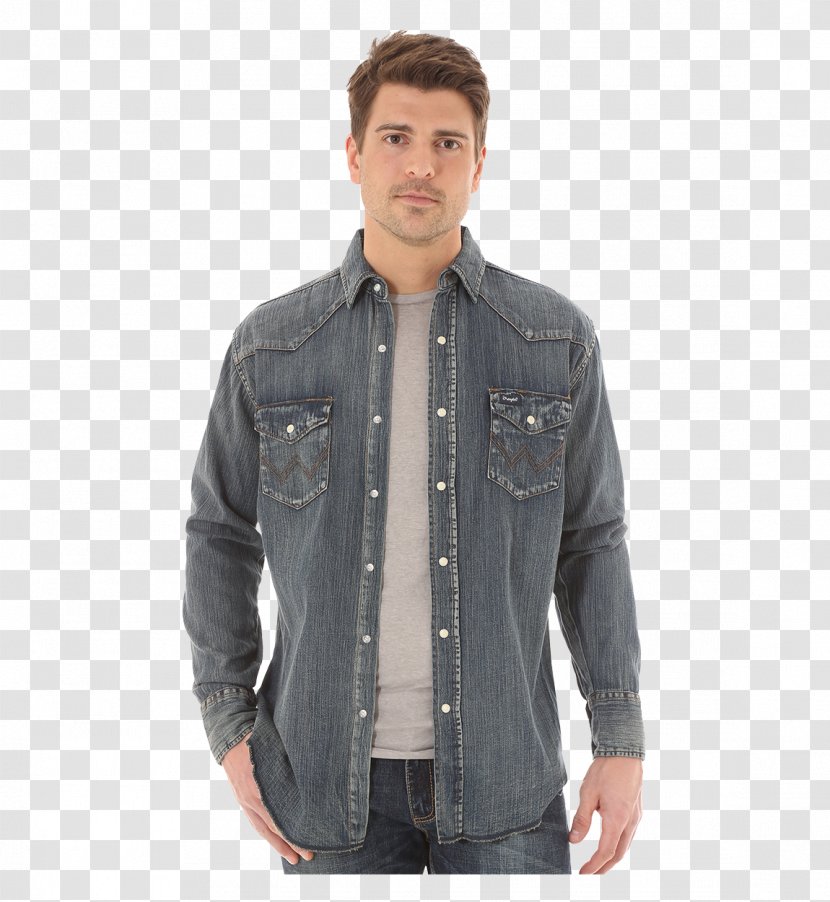 Denim T-shirt Jeans Wrangler Snap Fastener - Clothing Transparent PNG