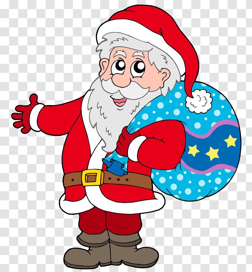 Santa Claus Gift Christmas Illustration - Drawing - With Bags On His Back Transparent PNG