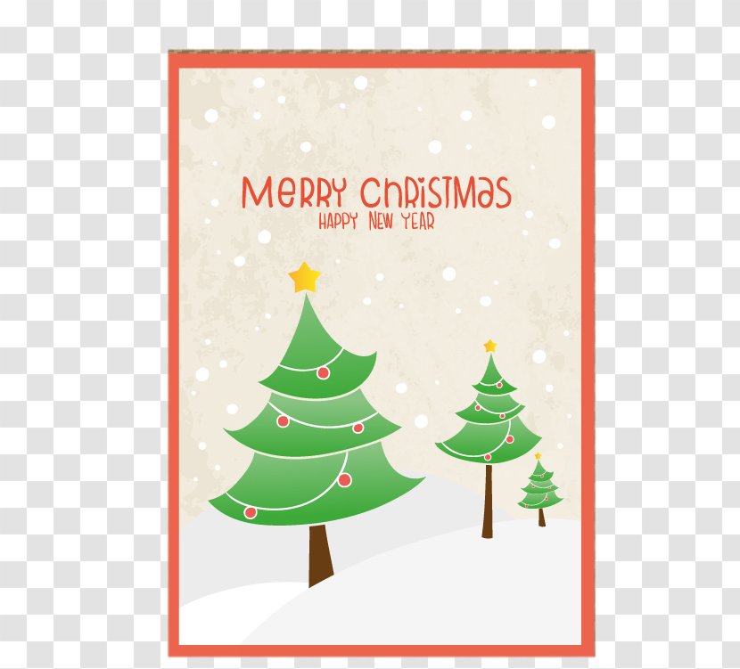 Christmas Euclidean Vector Adobe Illustrator - Ornament - Cartoon Green Tree Greeting Card Material Transparent PNG