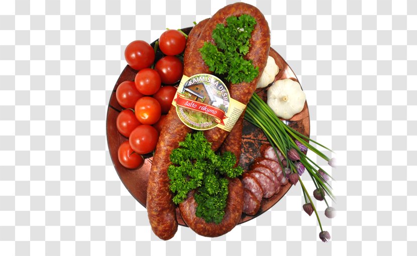 Thuringian Sausage Bratwurst Sujuk Venison Vegetarian Cuisine - Smoked Sliced Pork Transparent PNG