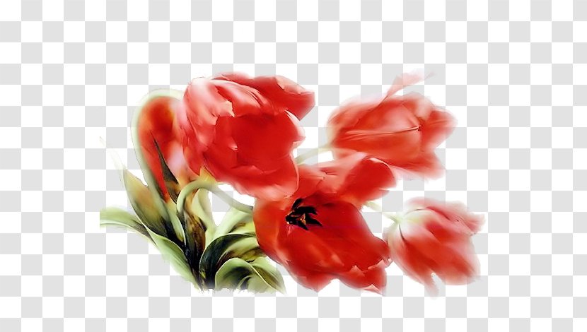 Taobao Embroidery Goods Aida Cloth Tulip - Oil Painting - Red Transparent PNG