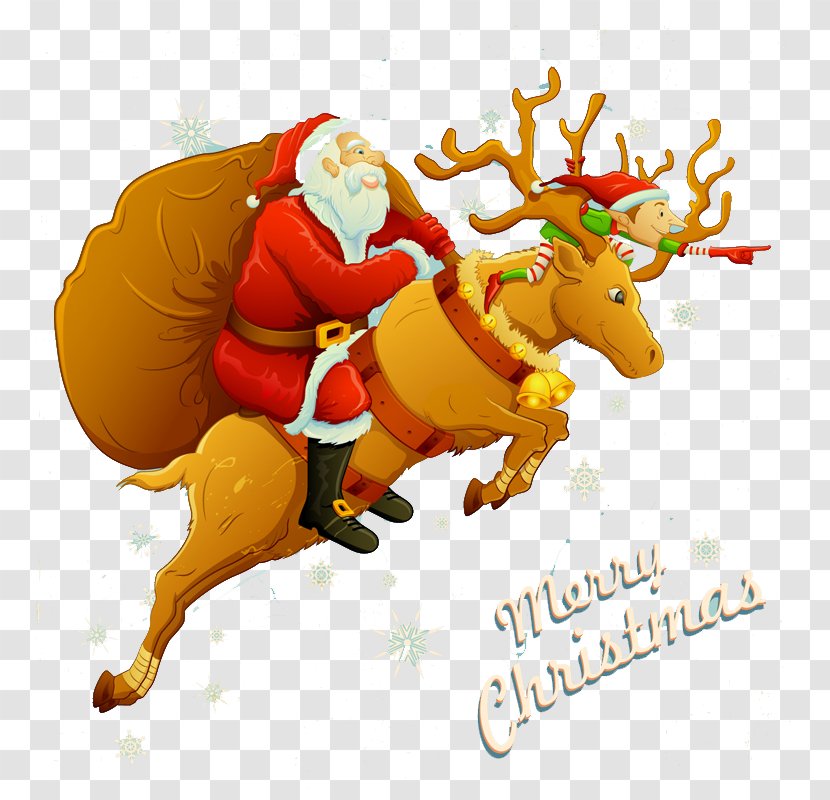 Santa Clauss Reindeer Rudolph Clip Art - Claus With Transparent PNG