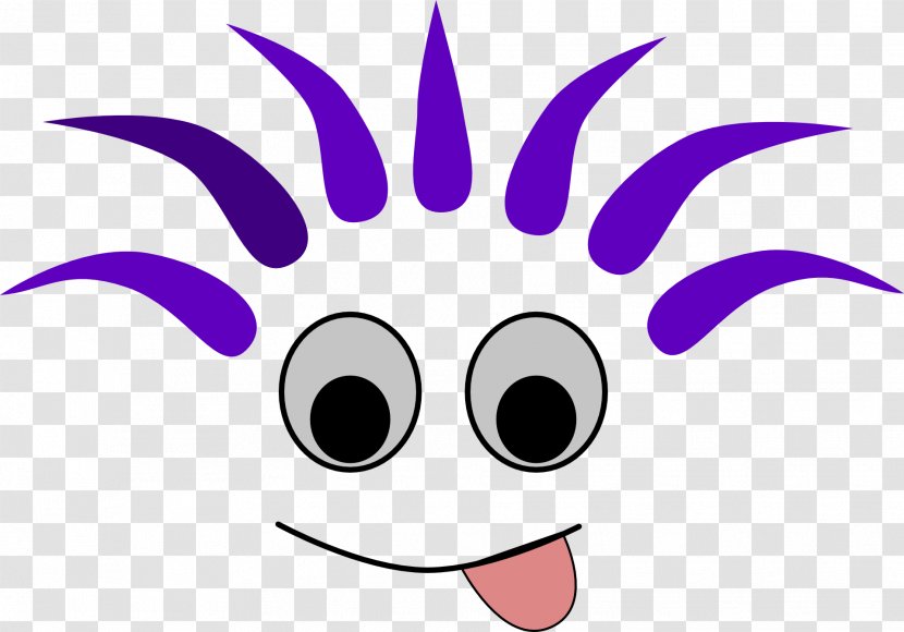 Cartoon Smiley Drawing Clip Art - Violet - Purple Hair Monster Transparent PNG