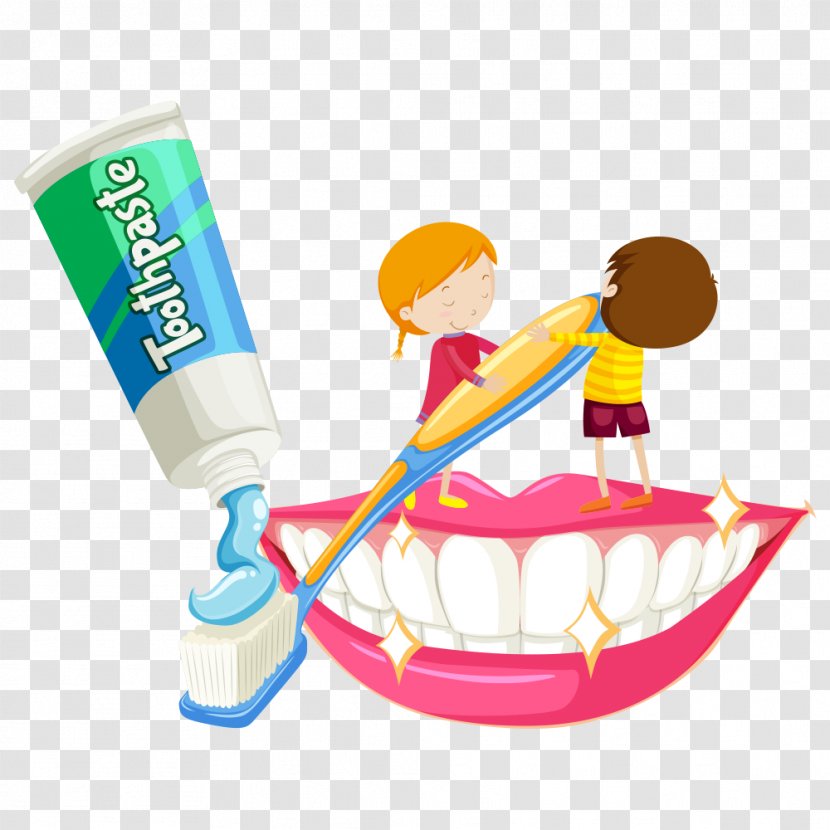 Electric Toothbrush Tooth Brushing Illustration - Squeezing Toothpaste Child Transparent PNG