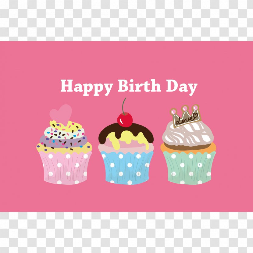 Cupcake Birthday Cake Frosting & Icing Greeting Note Cards Transparent PNG
