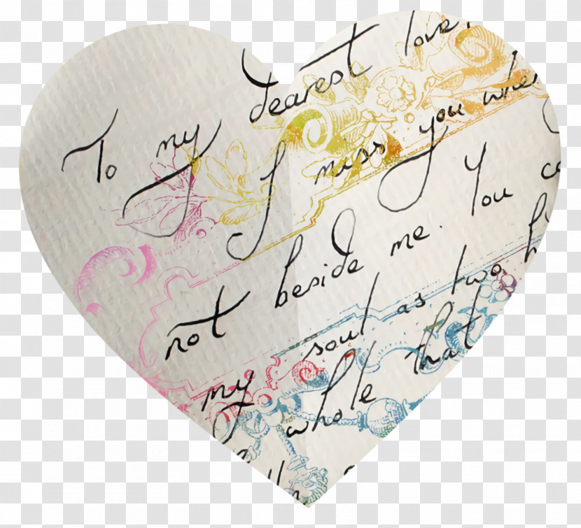 Heart Text Pink Yellow Heart Transparent PNG