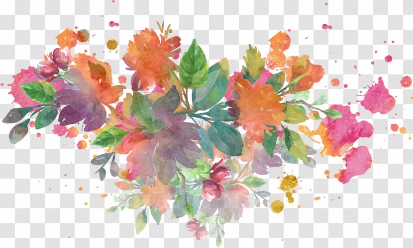 Jindo County Floral Design Watercolor Painting - Illustration - Vector Splash Flowers Transparent PNG